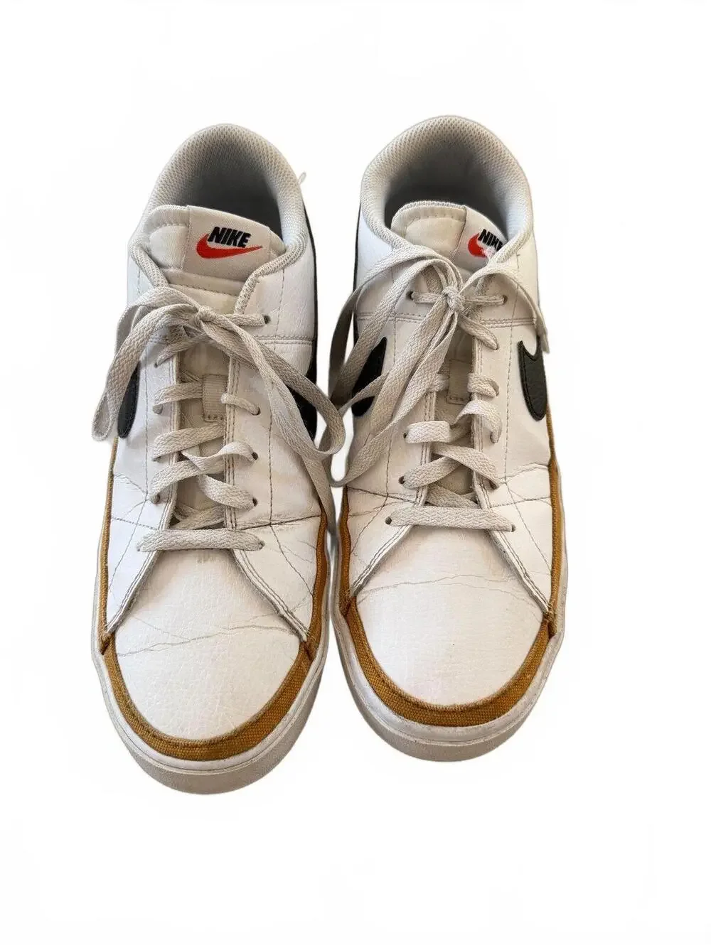 Nike Court Legacy Leather Sneakers White Desert Ochre DH3162-100 Casual Shoes